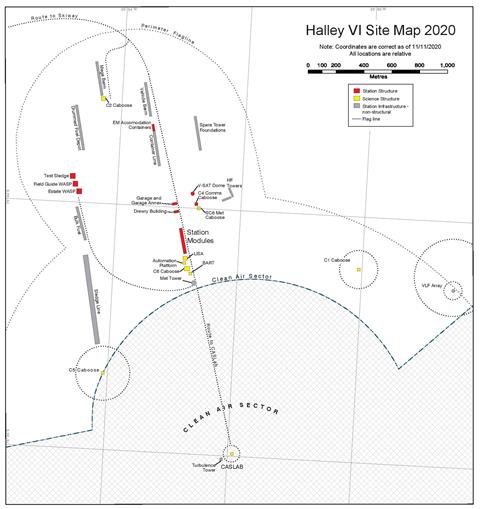 Halley VI Site Map